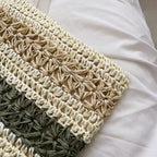 Striped Straw Tote Beach Bag HB2367