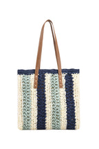 Striped Straw Tote Beach Bag HB2367