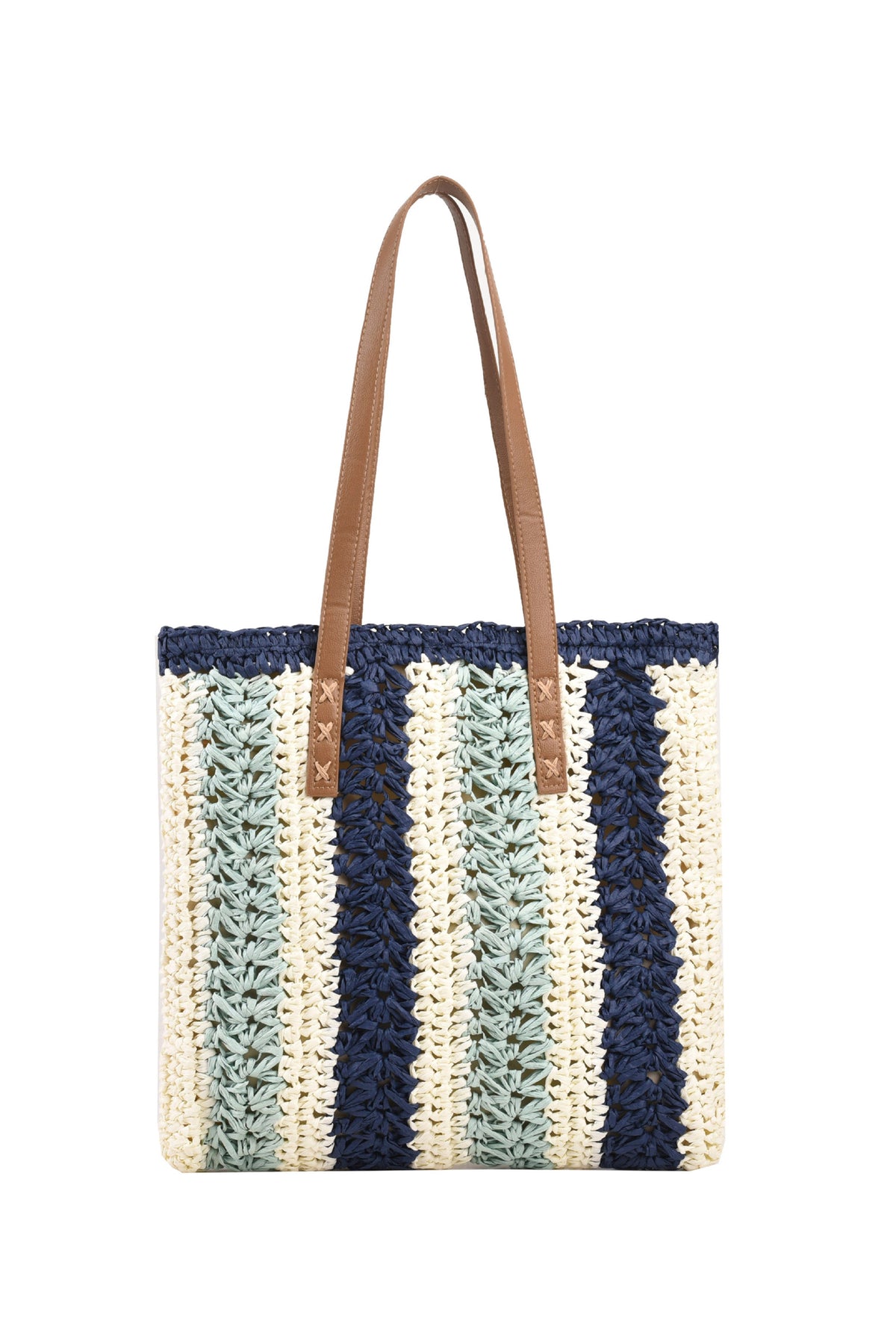 Striped Straw Tote Beach Bag HB2367