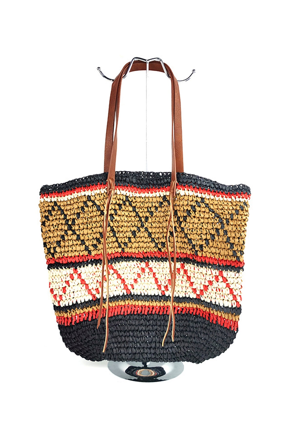 Diamond Shaped Straw Tote Beach Bag HB2368