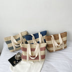 Striped Straw Tote Beach Bag HB2369