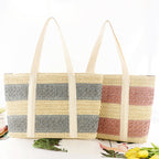 Striped Straw Tote Beach Bag HB2369