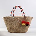 Pompom Straw Tote Beach Bag HB2370