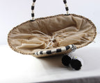 Pompom Straw Tote Beach Bag HB2370