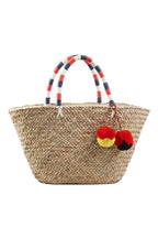 Pompom Straw Tote Beach Bag HB2370