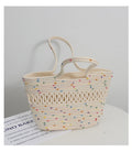 Multicolor Dotted Cotton Thread Tote Bag HB2373
