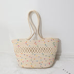 Multicolor Dotted Cotton Thread Tote Bag HB2373