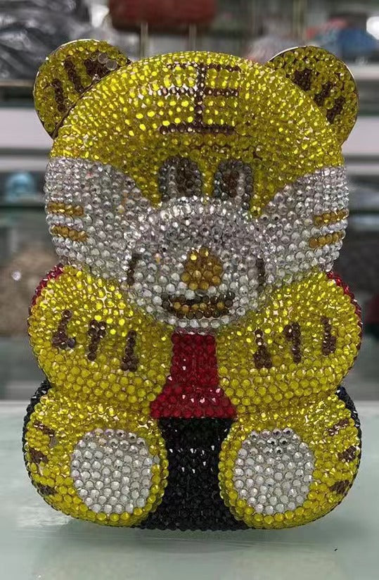 Tiger Rhinestone Evening Bag HB2414