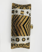 Animal Printed Rhinestone Rectangle Evening Bag HB2417