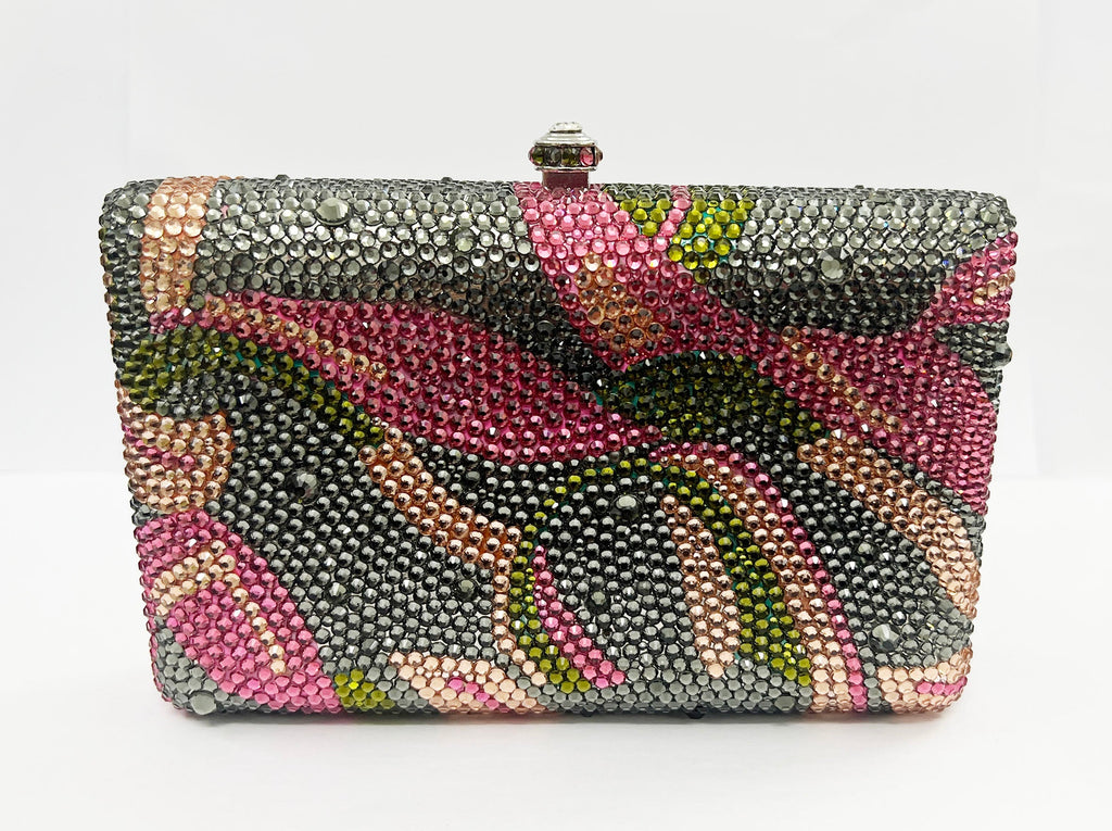 Graffiti Rhinestone Rectangle Evening Bag HB2419