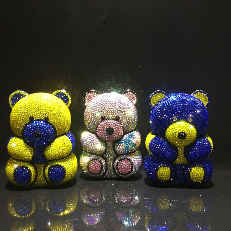 Bear Rhinestone Box Evening Bag HB2429