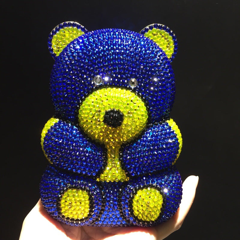 Bear Rhinestone Box Evening Bag HB2429