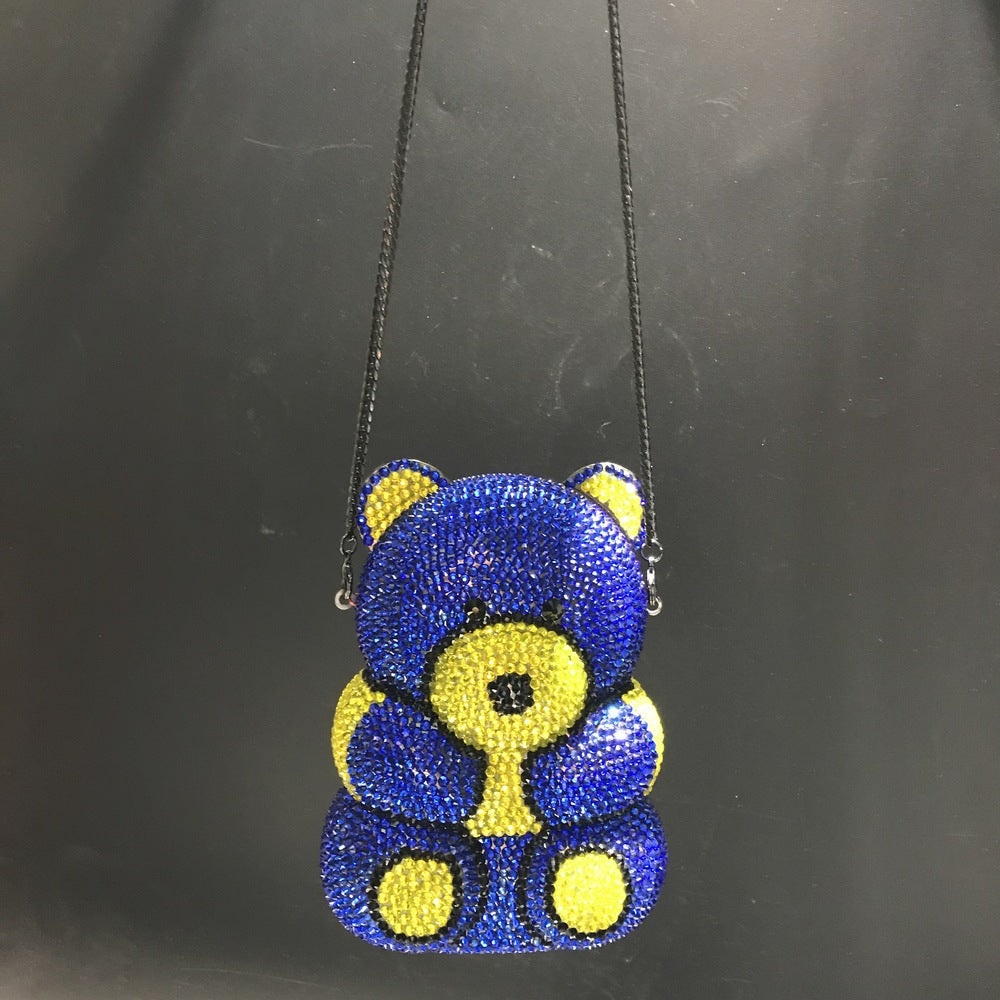 Bear Rhinestone Box Evening Bag HB2429