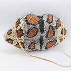 Animal Printed Rhinestone Evening Bag HB2435