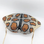 Animal Printed Rhinestone Evening Bag HB2435