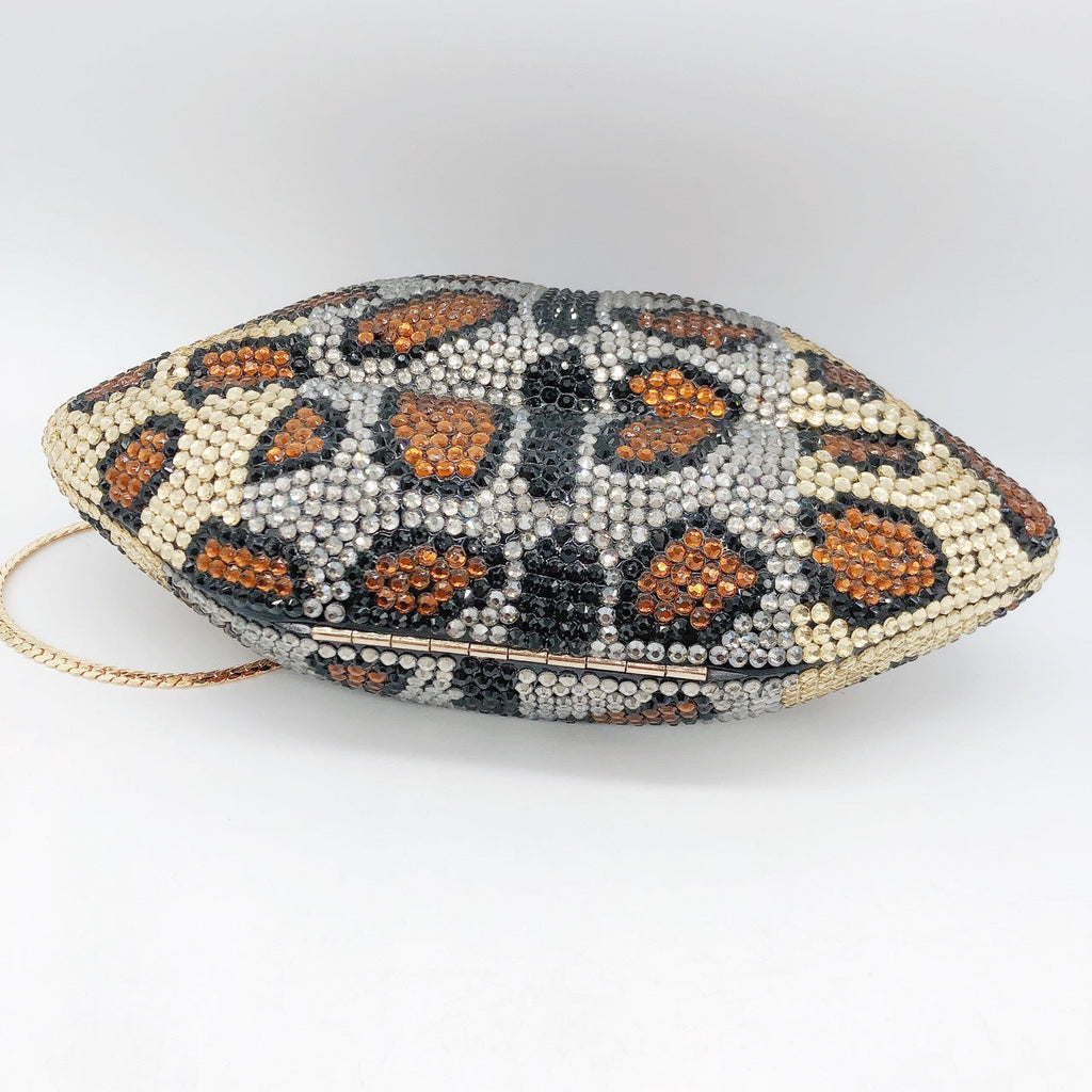 Animal Printed Rhinestone Evening Bag HB2435
