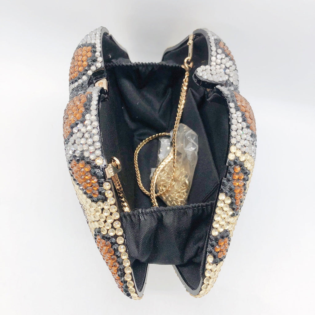 Animal Printed Rhinestone Evening Bag HB2435