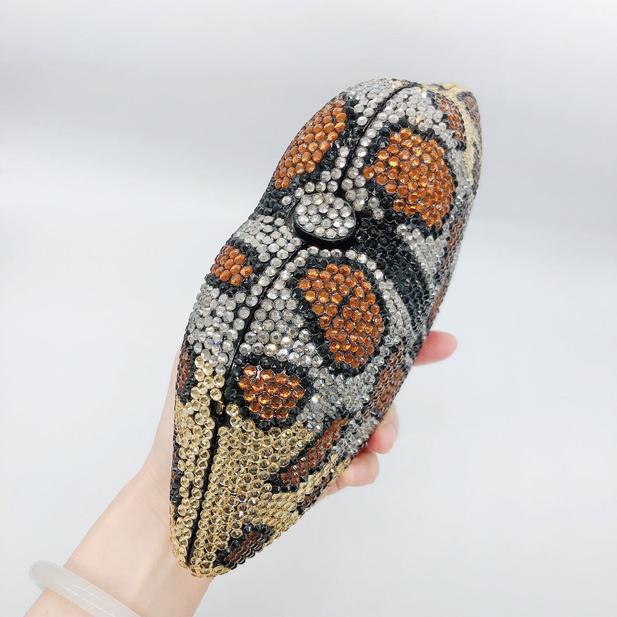 Animal Printed Rhinestone Evening Bag HB2435