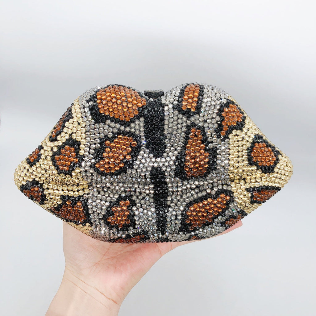 Animal Printed Rhinestone Evening Bag HB2435