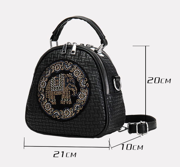 Elephant Rhinestone Pu Leather Crossbody HB2452