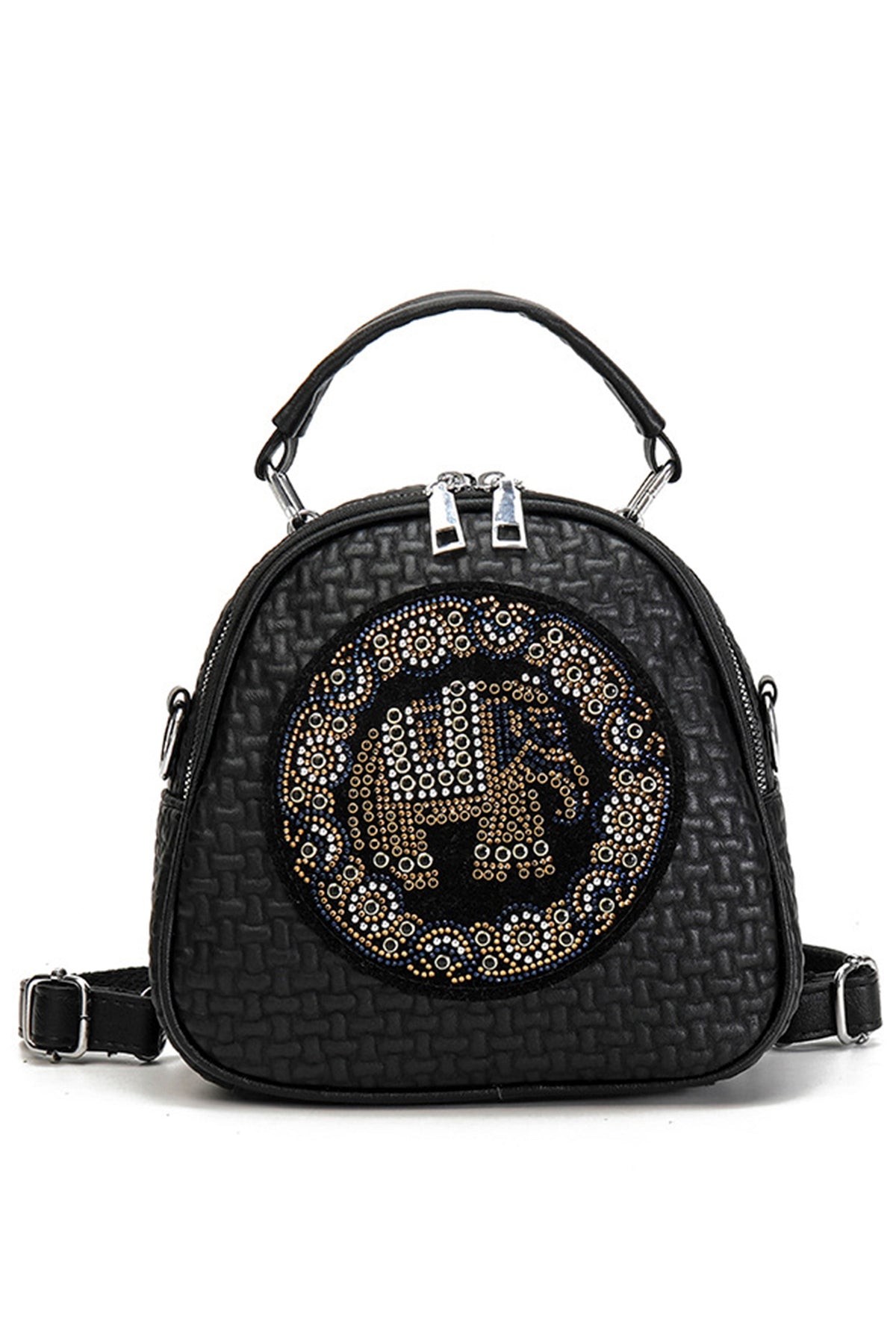 Elephant Rhinestone Pu Leather Crossbody HB2452