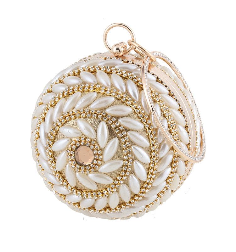 Ball Pearl Rhinestone Clutch HB2466