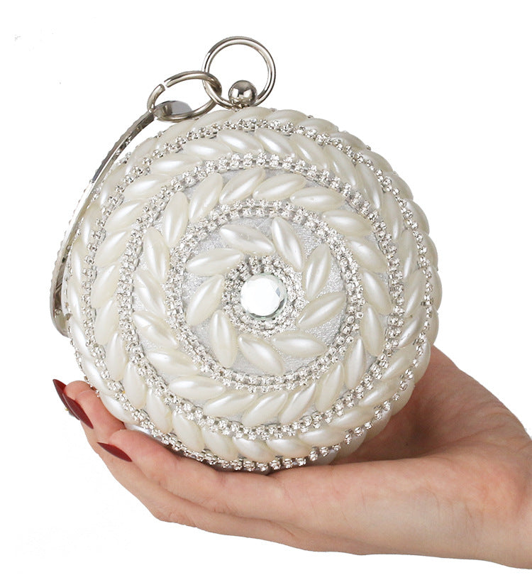 Ball Pearl Rhinestone Clutch HB2466