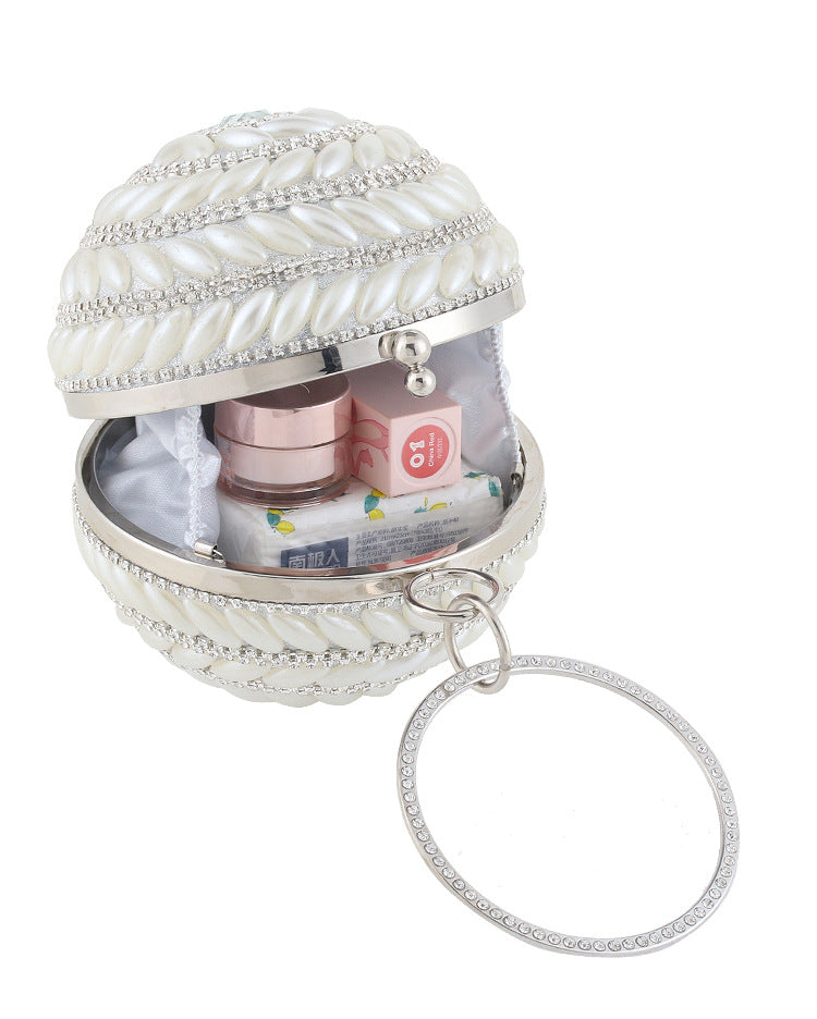 Ball Pearl Rhinestone Clutch HB2466