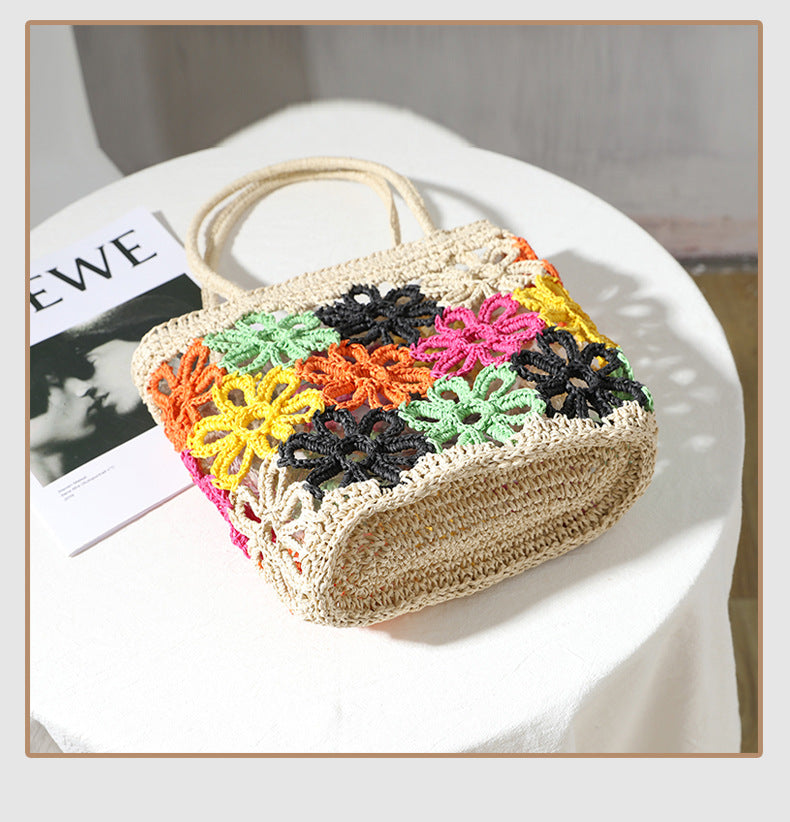 Floral Hollow Braided Tote Bag HB2485