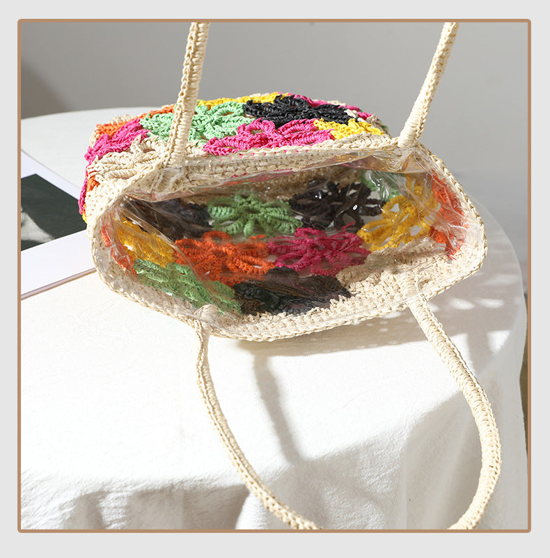Floral Hollow Braided Tote Bag HB2485