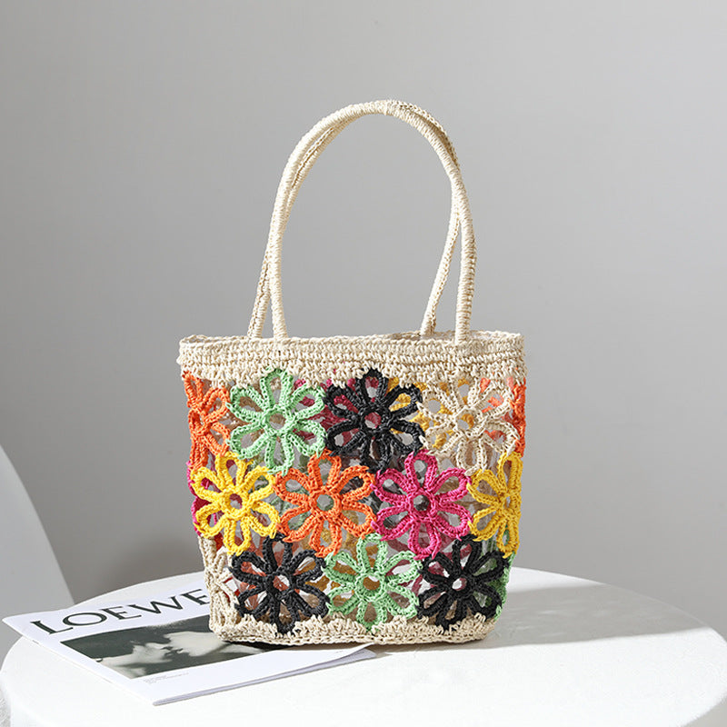 Floral Hollow Braided Tote Bag HB2485