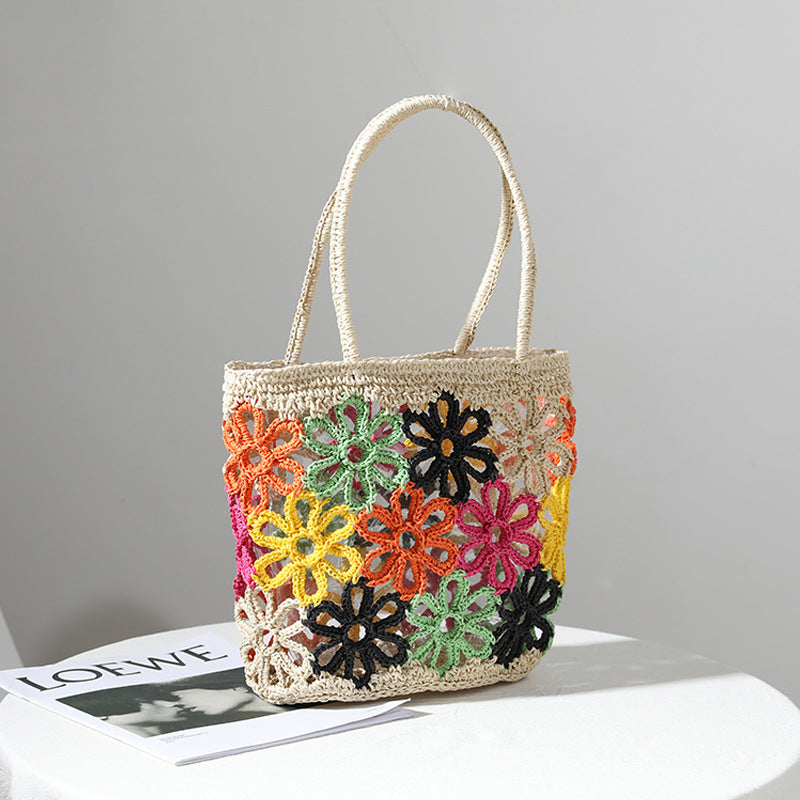 Floral Hollow Braided Tote Bag HB2485
