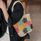 Floral Hollow Braided Tote Bag HB2485