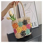 Floral Hollow Braided Tote Bag HB2485