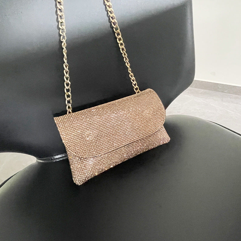 Rectangle Rhinestone Crossbody Bag HB2526