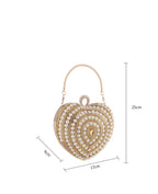Heart Rhinestone Pearl Evening Bag HB2534