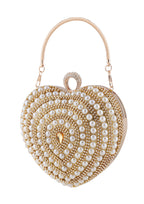 Heart Rhinestone Pearl Evening Bag HB2534