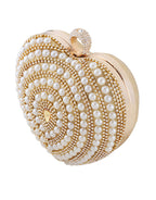 Heart Rhinestone Pearl Evening Bag HB2534