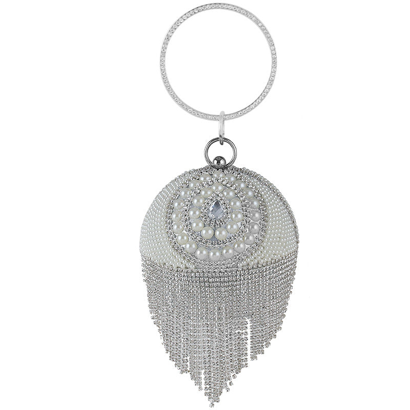 Ball Tassel Rhinestone Pearl Evening Bag HB2535