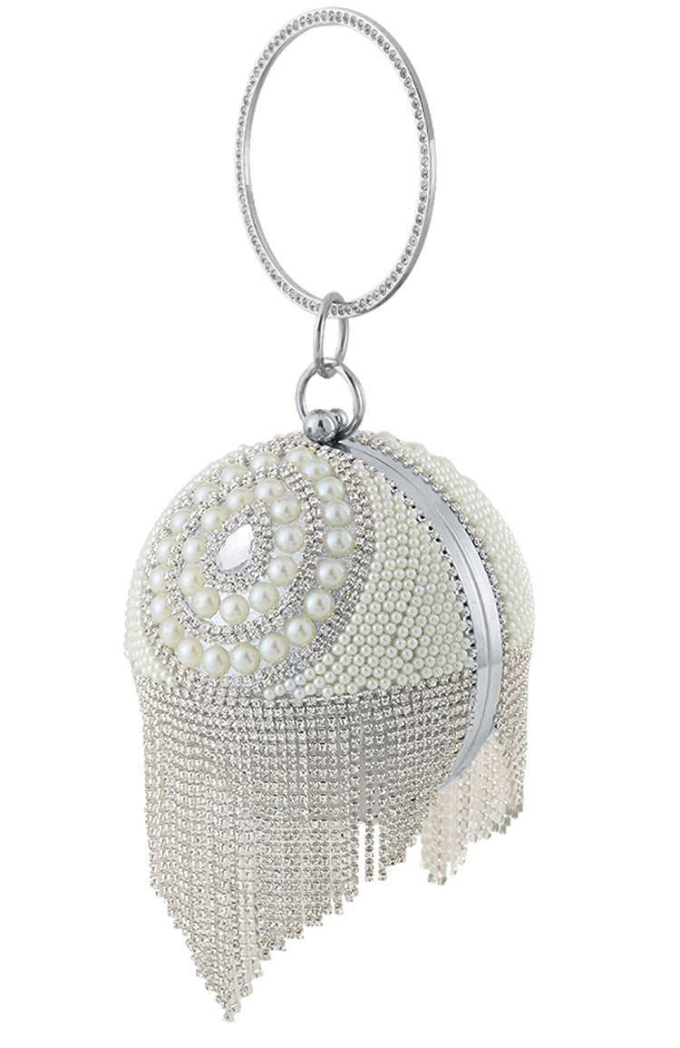 Ball Tassel Rhinestone Pearl Evening Bag HB2535