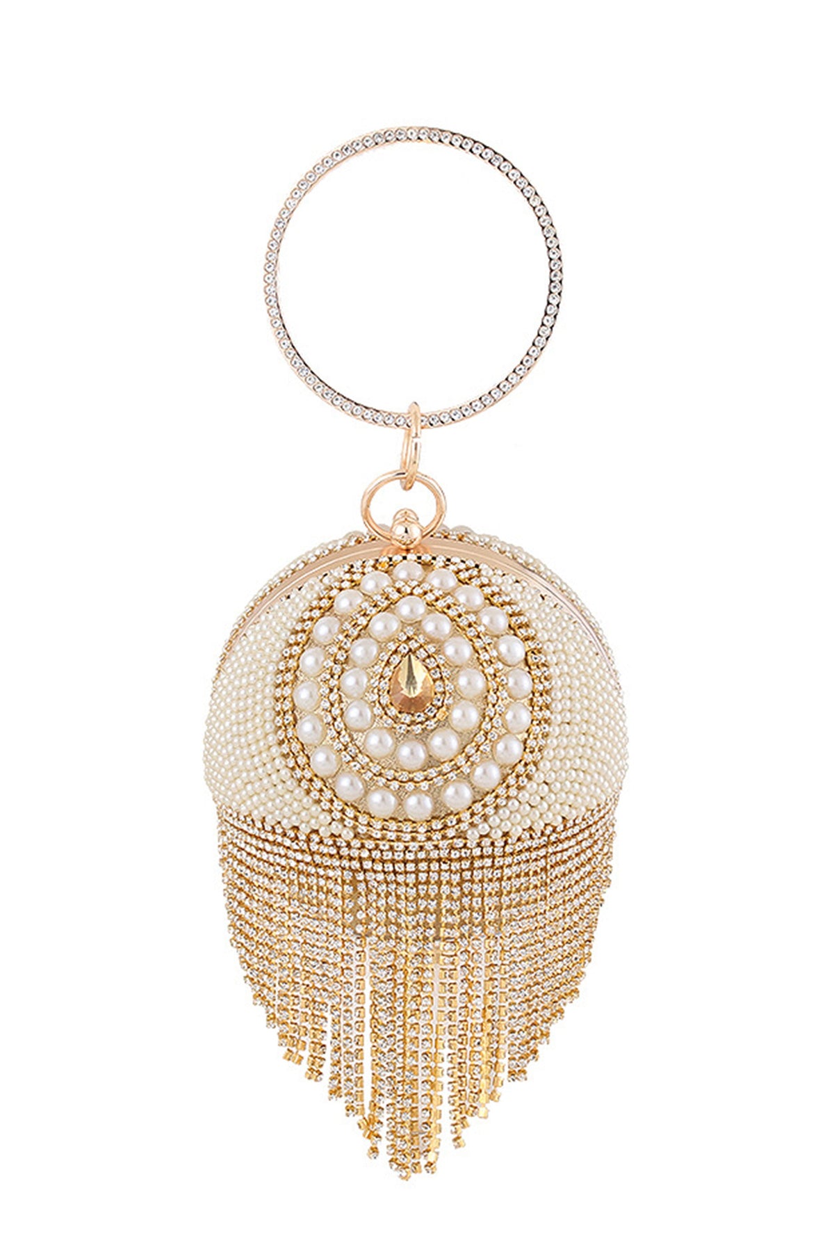 Ball Tassel Rhinestone Pearl Evening Bag HB2535