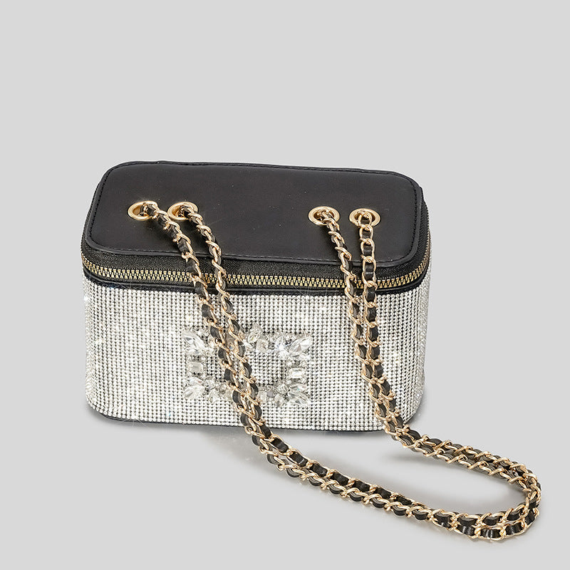 Rhinestone PU Box Bag  HB2542