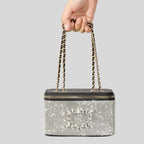 Rhinestone PU Box Bag  HB2542