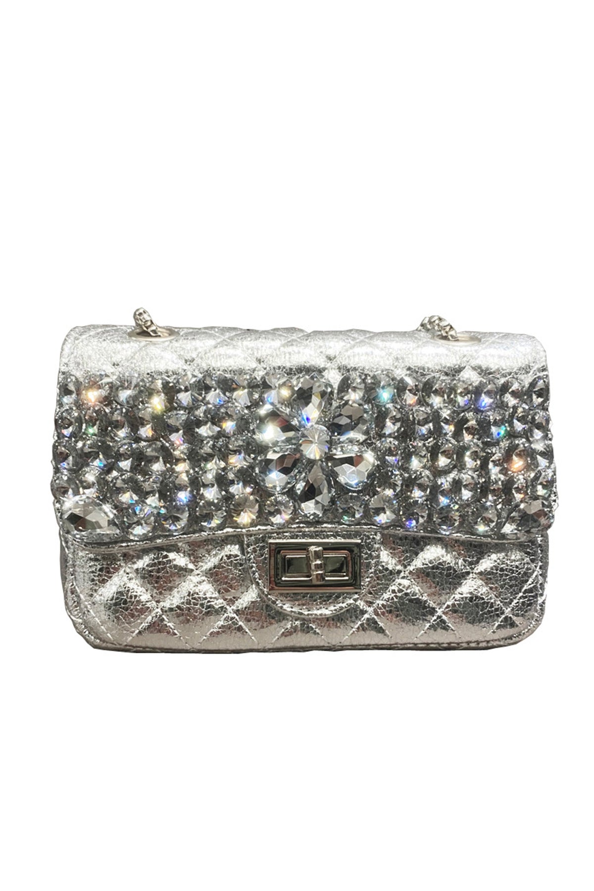 Rhombus Rhinestone Pu Leather Crossbody HB2554