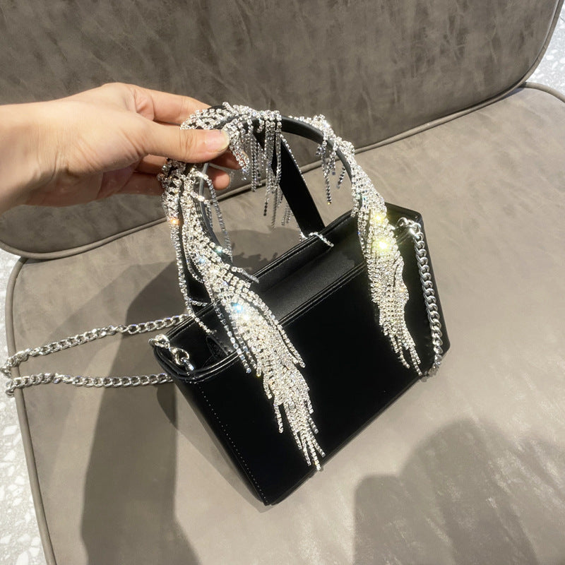 Rhinestone Tassel Pu Leather Crossbody HB2557