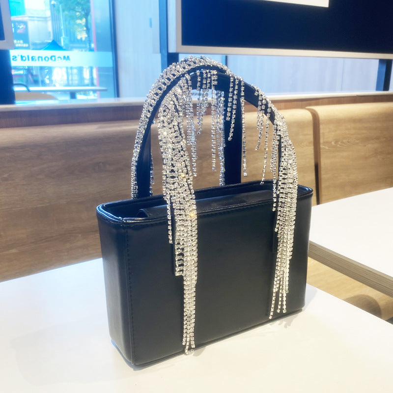 Rhinestone Tassel Pu Leather Crossbody HB2557