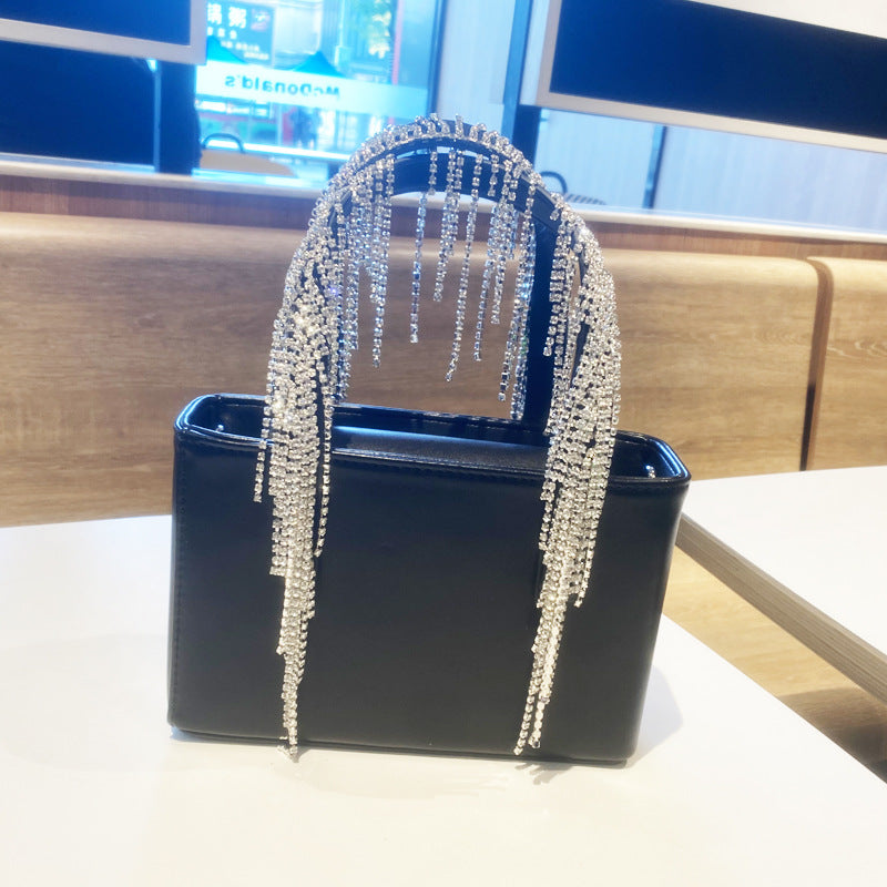Rhinestone Tassel Pu Leather Crossbody HB2557