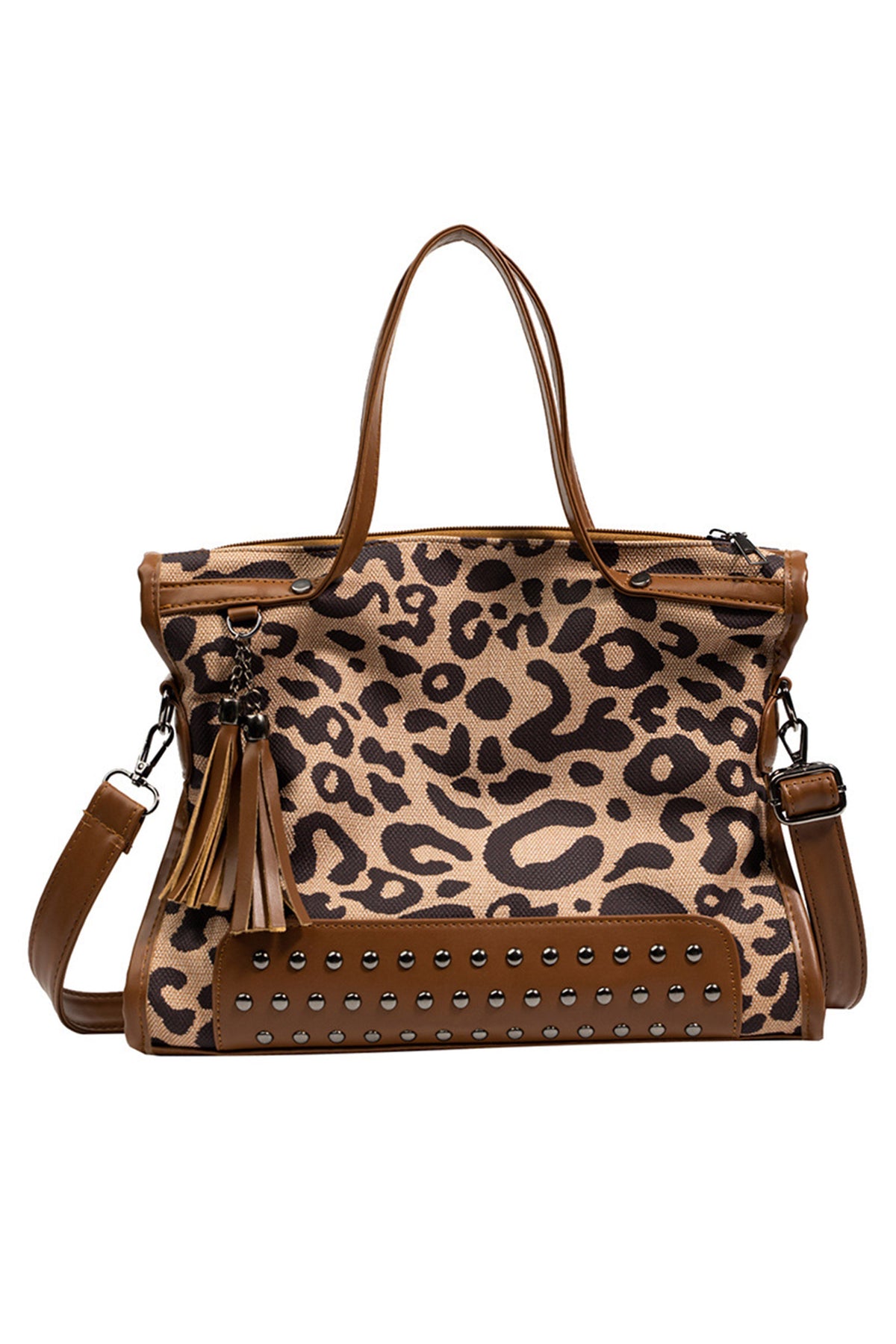 Animal Printed Rivet Pu Tote Bag HB2563