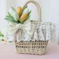 Tulip Lace Hollow Straw Tote Bag HB2573