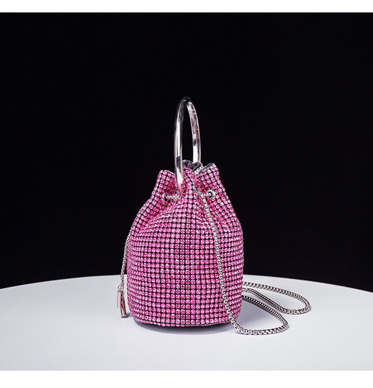 Gradient Color Rhinestone Bucket Bag HB2677
